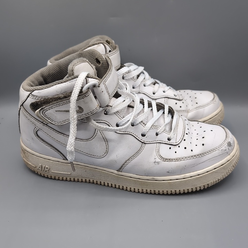 Nike Air Force 1 Mid '07 White Sneakers Athletiic Men's Size 8 315123-111 WORN